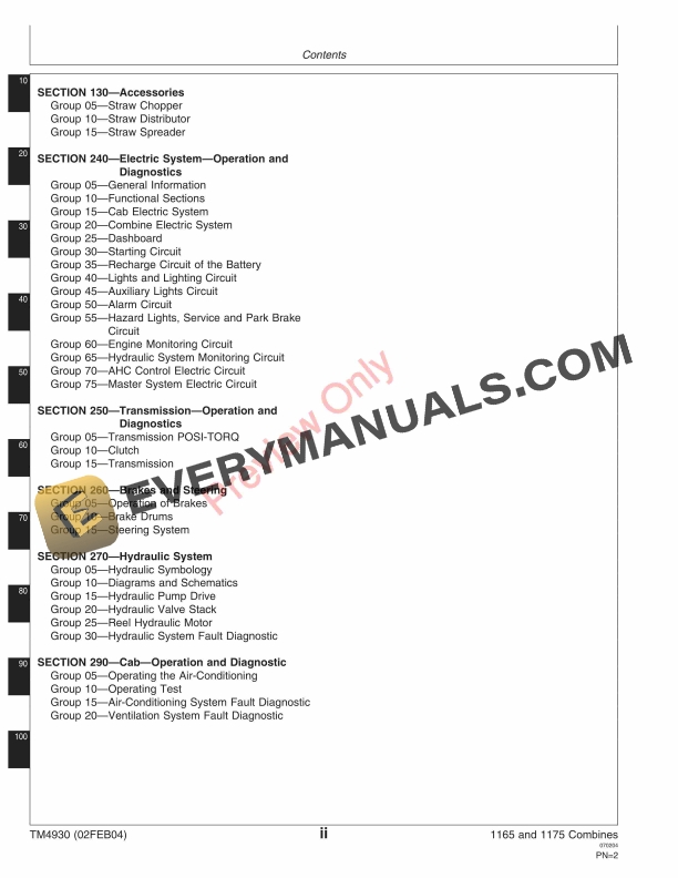 John Deere 1165 1175 Combines 5.9L6.8L Technical Manual TM4930 02FEB04 4