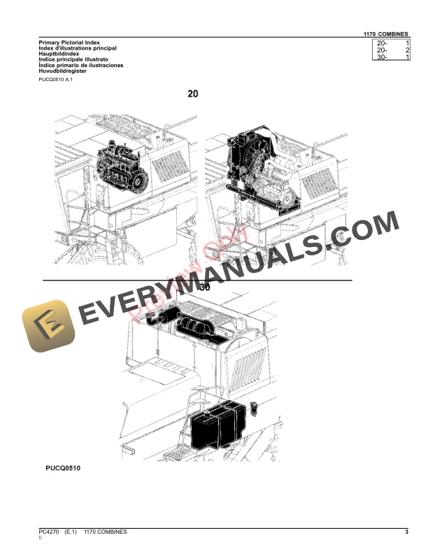 John Deere 1170 COMBINE Parts Catalog PC4270 29MAY23-3