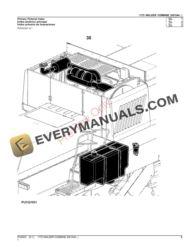 John Deere 1175 WALKER COMBINE (091544- ) Parts Catalog PC8503 19SEP23-5