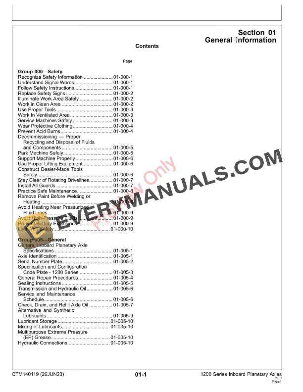 John Deere 1200 IV Series TeamMate Inboard Planetary Axles Component Technical Manual CTM140119 26JUN23 12 John Deere 1200 IV Series TeamMate Inboard Planetary Axles Component Technical Manual CTM140119 26JUN23 5