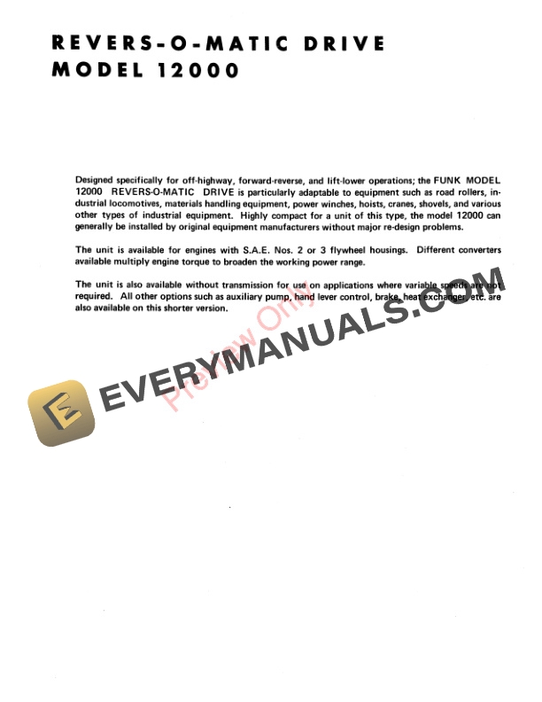 John Deere 12000 Series ShuttleTransmission Assembly Manual 4012026 01JAN96 2