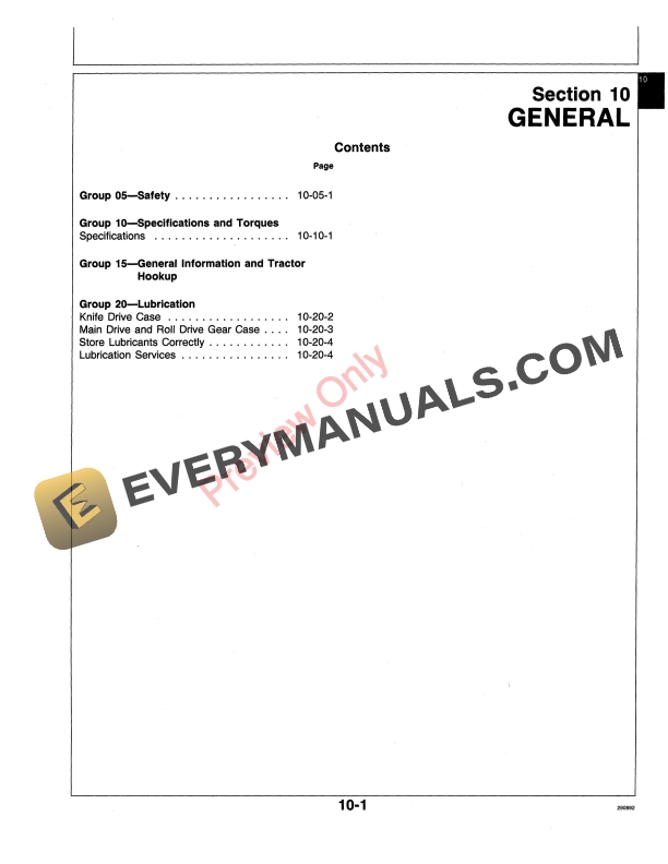 John Deere 1207 1209 1217 1219 Mower Conditioners Technical Manual TM1284 28AUG92 5