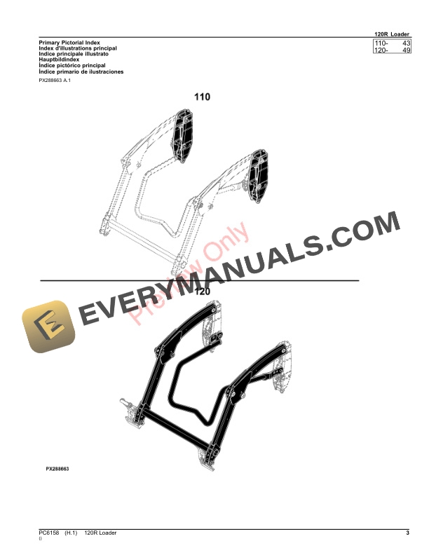 John Deere 120R Loader Parts Catalog PC6158 03MAY23-3