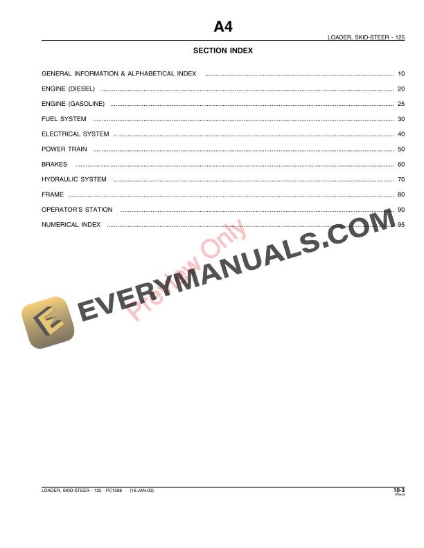 John Deere 125 Skid Steer Loader Parts Catalog PC1588 26MAY04-5