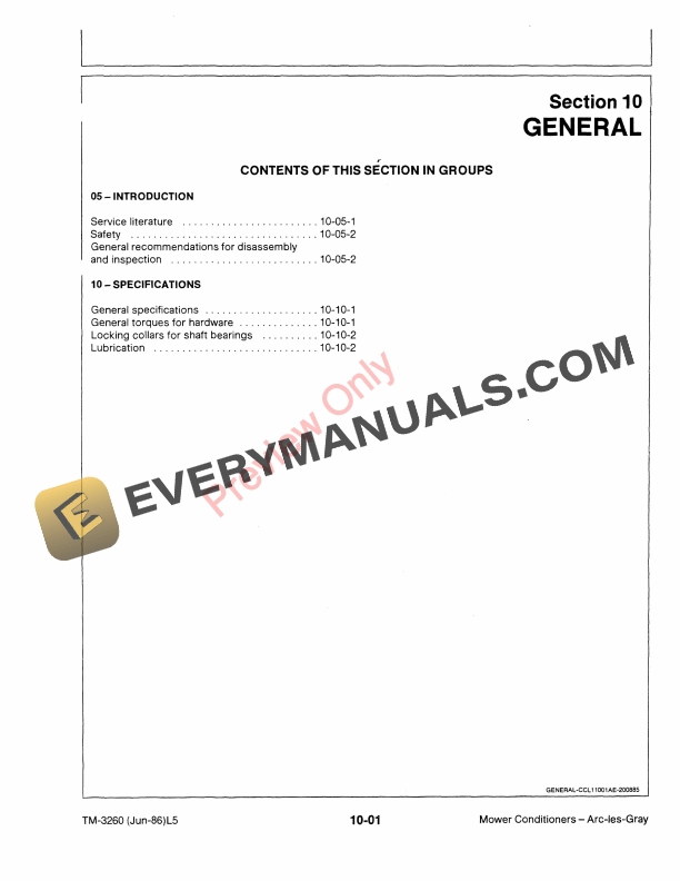John Deere 1326, 1327 Impeller Mower-Conditioners Technical Manual TM3260 01JUN86 PDF 12 John Deere 1326 1327 Impeller Mower Conditioners Technical Manual TM3260 01JUN86 5