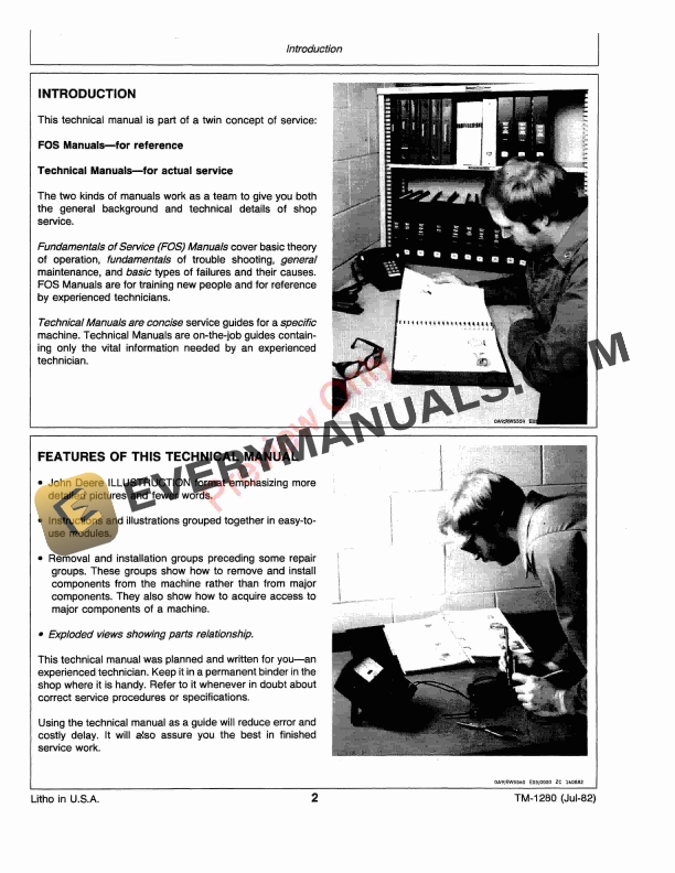 John Deere 135 Windrower Platform Technical Manual TM1280 01JUL82 4