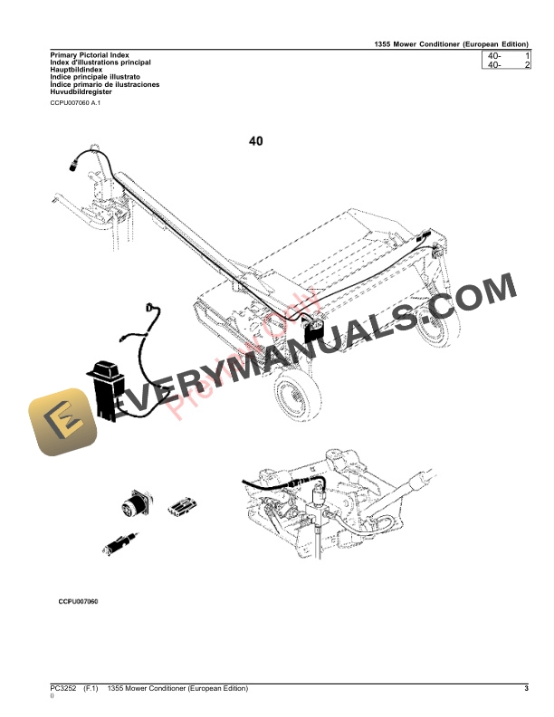 John Deere 1355 Mower Conditioner Parts Catalog PC3252 28NOV22-3