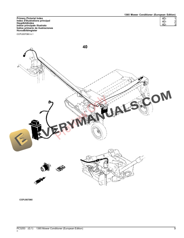 John Deere 1365 Mower Conditioner Parts Catalog PC3253 28NOV22-3