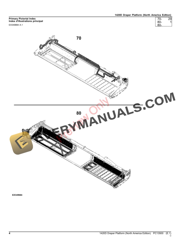 John Deere 1420D Draper Platform Parts Catalog PC13500 15JUL22-4
