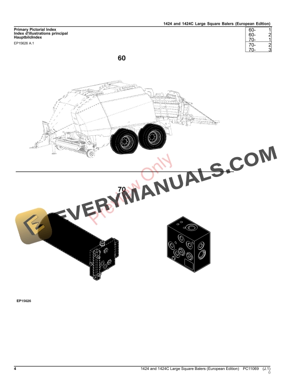 John Deere 1424 and 1424C Large Square Balers Parts Catalog PC11069 21OCT22 4