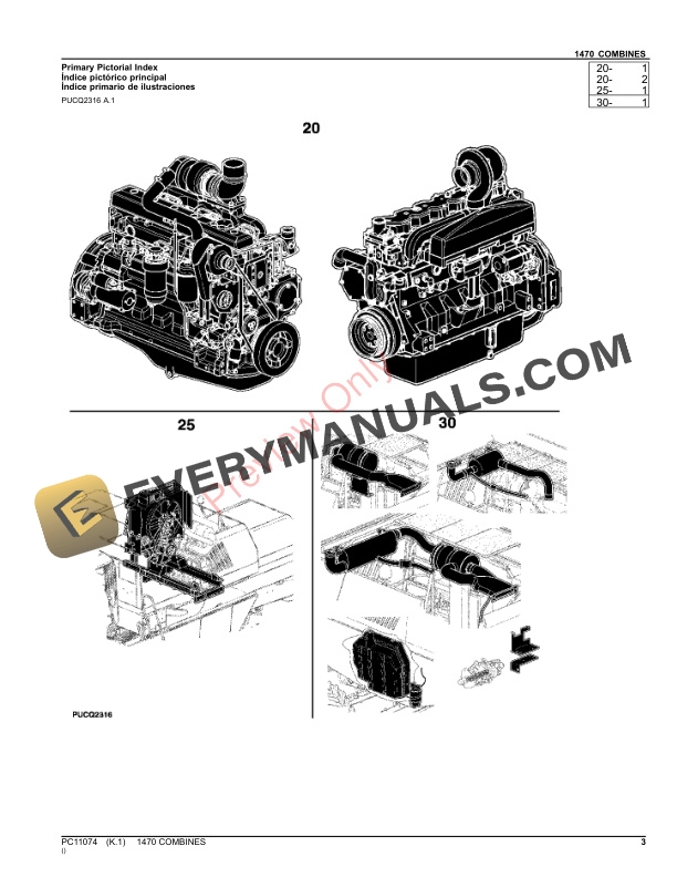 John Deere 1470 COMBINES Parts Catalog PC11074 28OCT23 3