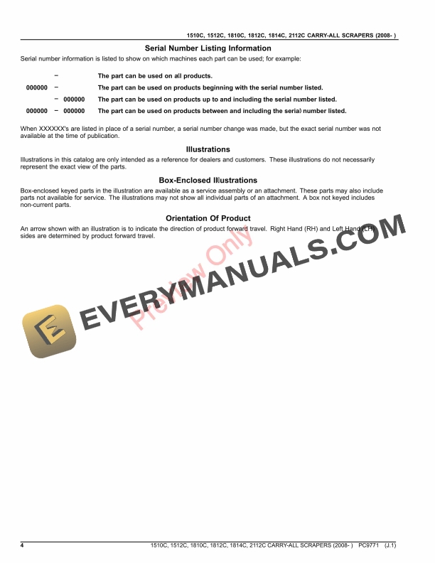 John Deere 1510C, 1512C, 1810C, 1812C, 1814C, 2112C Carry Parts Catalog PC9771 09OCT23-4