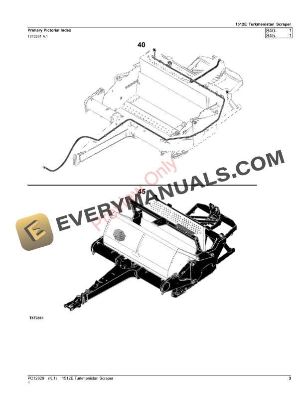 John Deere 1512E Turkmenistan Scraper Parts Catalog PC12829 04NOV22-3