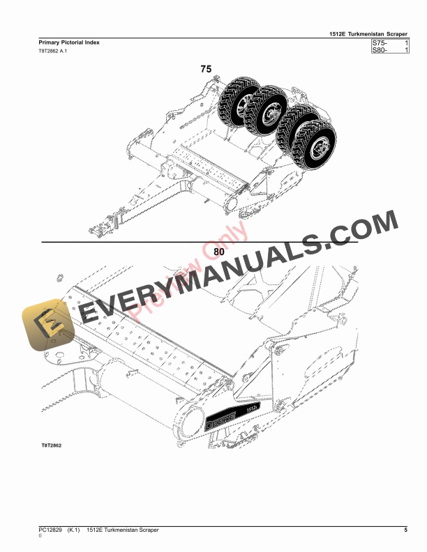John Deere 1512E Turkmenistan Scraper Parts Catalog PC12829 04NOV22-5