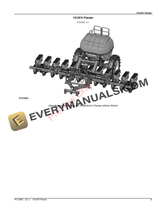 John Deere 1512FX Planter Parts Catalog PC12965 05NOV23-3