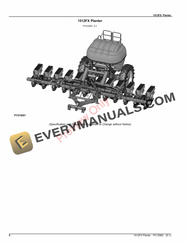 John Deere 1512FX Planter Parts Catalog PC12965 05NOV23-4