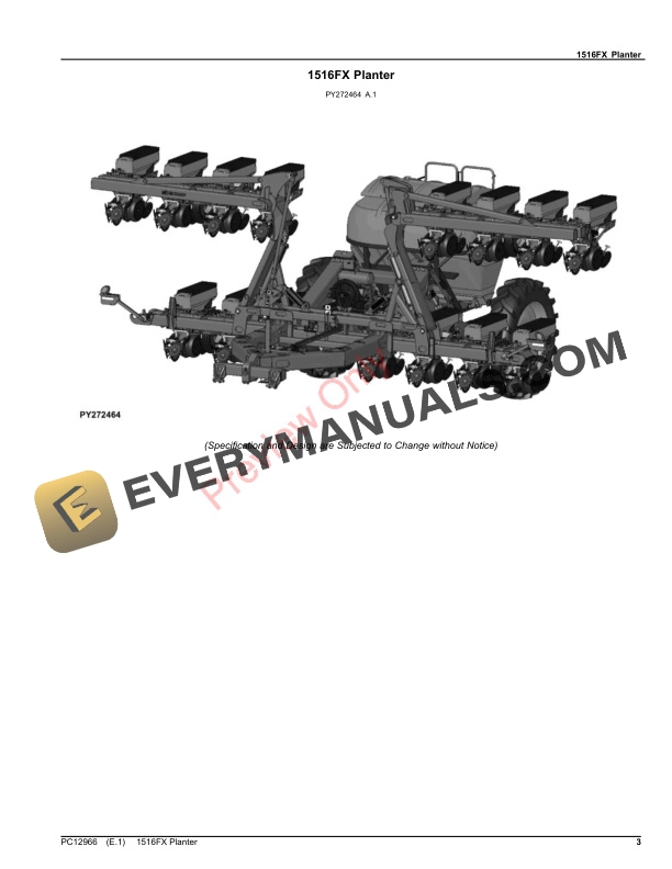 John Deere 1516FX Planter Parts Catalog PC12966 05NOV23 4 John Deere 1516FX Planter Parts Catalog PC12966 05NOV23-3