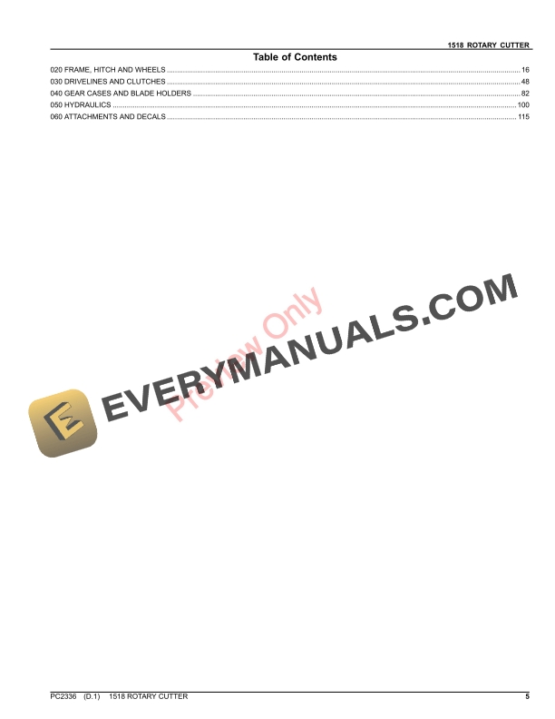 John Deere 1518 ROTARY CUTTER Parts Catalog PC2336 20SEP21-5