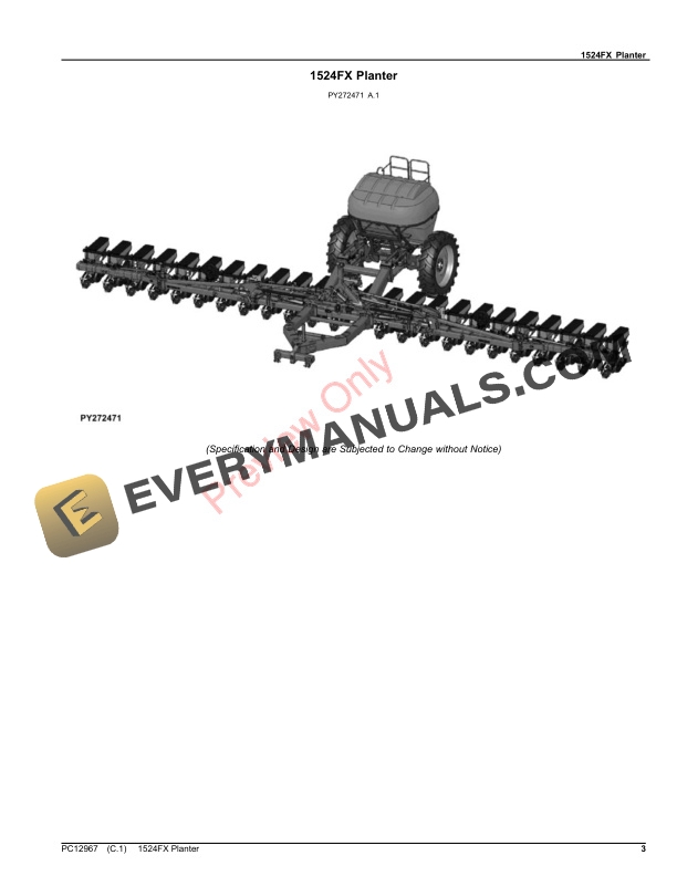 John Deere 1524FX Planter Parts Catalog PC12967 05NOV23-3