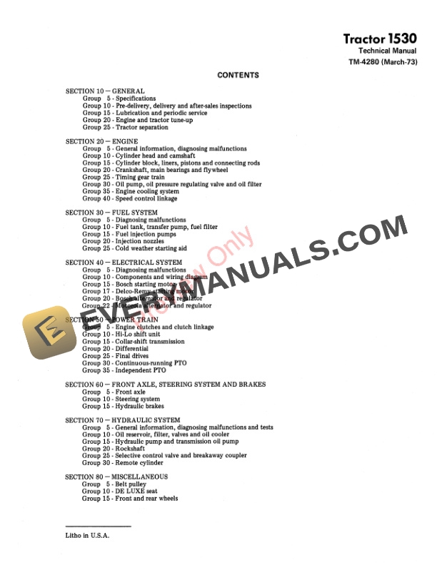 John Deere 1530 Tractor Technical Manual TM4280 01MAR73 4 John Deere 1530 Tractor Technical Manual TM4280 01MAR73 3