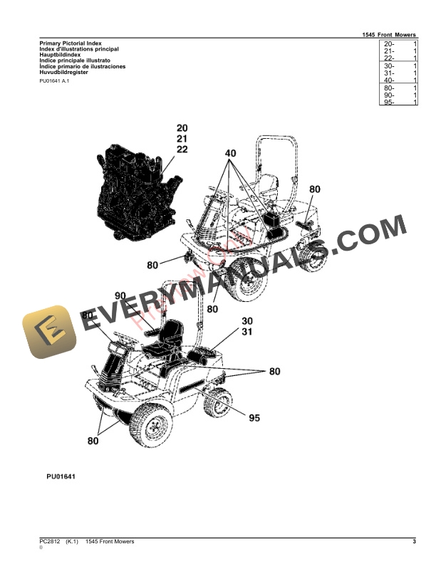 John Deere 1545 Front Mowers Parts Catalog PC2812 22OCT23-3