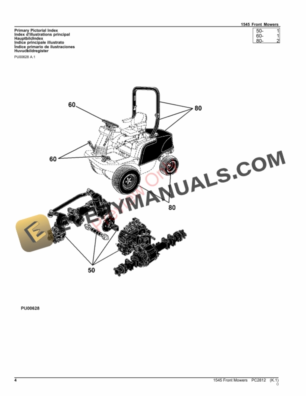 John Deere 1545 Front Mowers Parts Catalog PC2812 22OCT23-4
