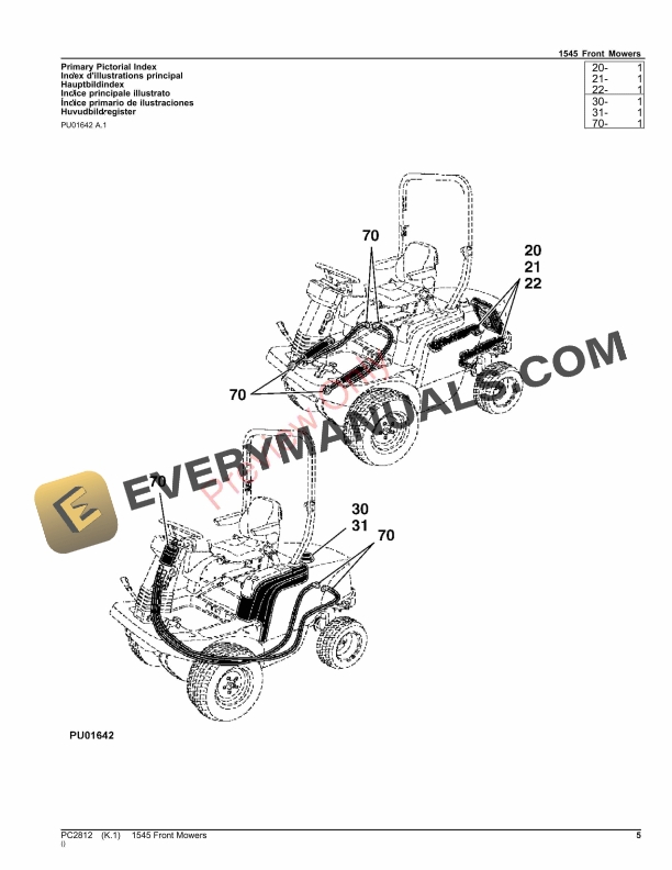 John Deere 1545 Front Mowers Parts Catalog PC2812 22OCT23-5