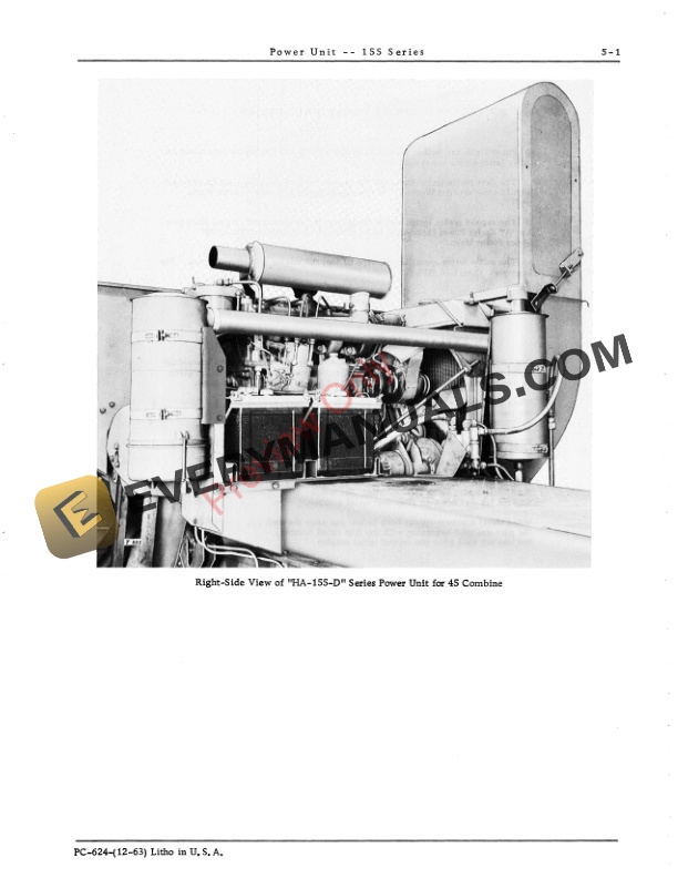 John Deere 155 Series Power Unit, HA Parts Catalog PC624 01DEC63-3