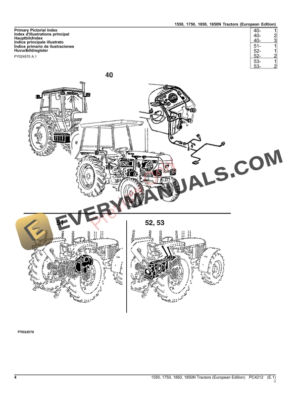 John Deere 1550, 1750, 1850, 1850N Tractors Parts Catalog PC4212 03AUG23-4