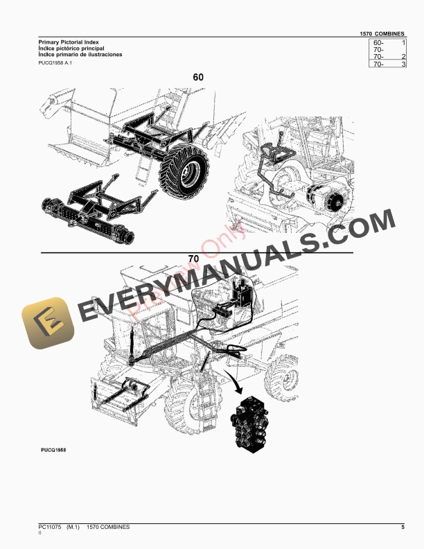 John Deere 1570 COMBINES Parts Catalog PC11075 01AUG23 5