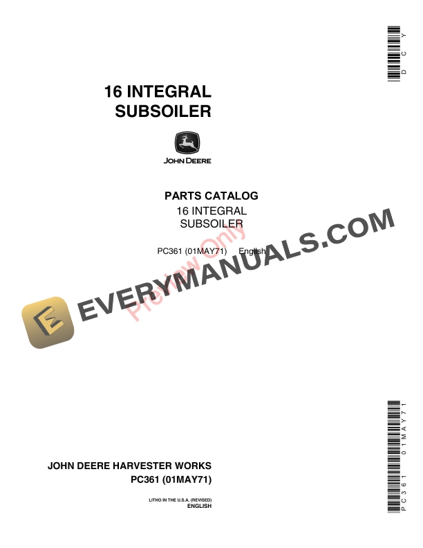 John Deere 16 Subsoiler