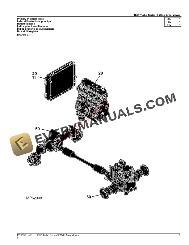 John Deere 1600 Turbo Series II Wide Area Mower Parts Catalog PC9333 15OCT23-3