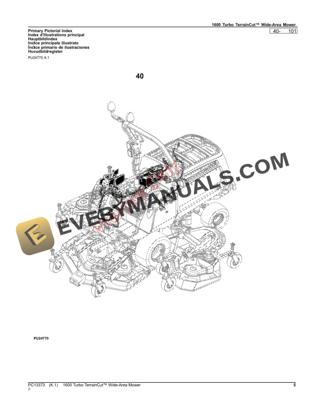 John Deere 1600 Turbo Series III Wide Area Mower Parts Catalog PC13373 17SEP23-5