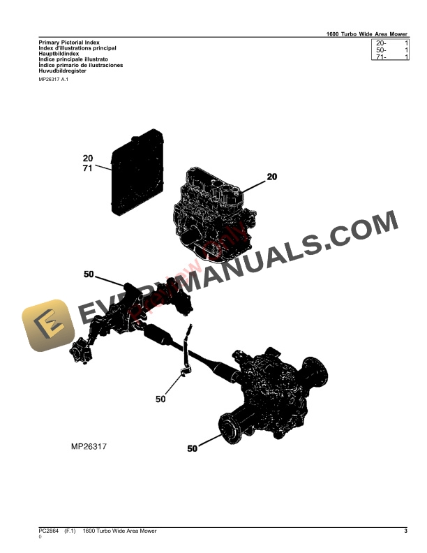 John Deere 1600 Turbo Wide Area Mower Parts Catalog PC2864 28OCT23-3