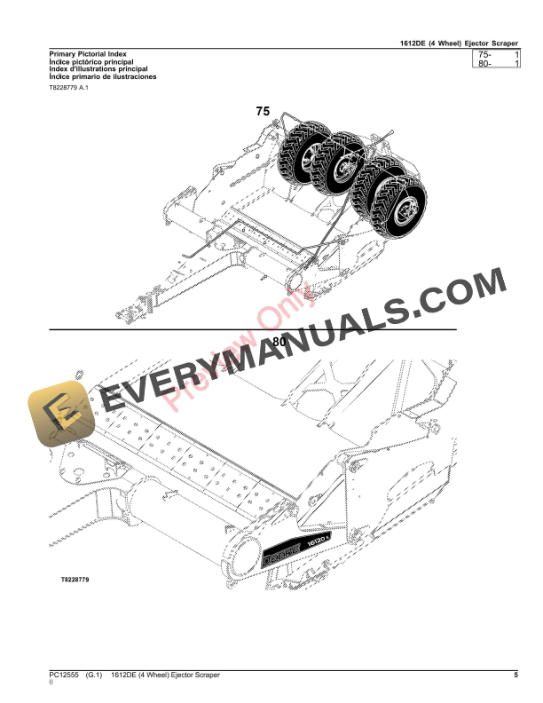 John Deere 1612DE (4 Wheel) Ejector Scraper Parts Catalog PC12555 24AUG23-5