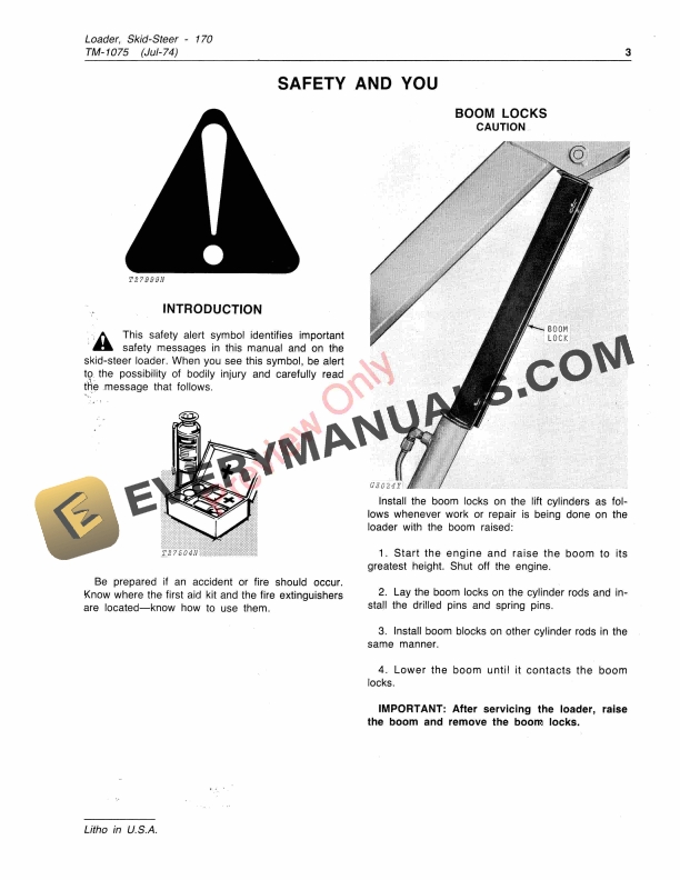 John Deere 170 Skid Steer Loader Technical Manual TM1075 01JUL74 5