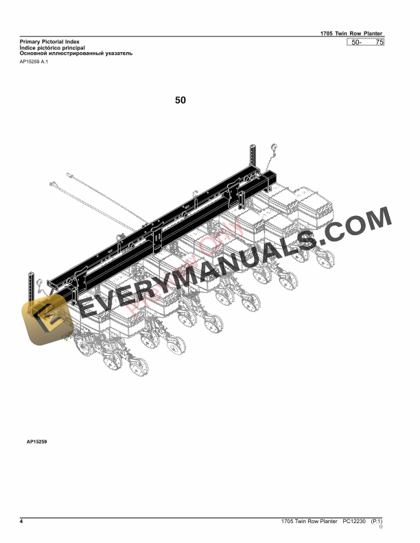 John Deere 1705 Twin Row Planter Parts Catalog PC12230 06OCT23-4