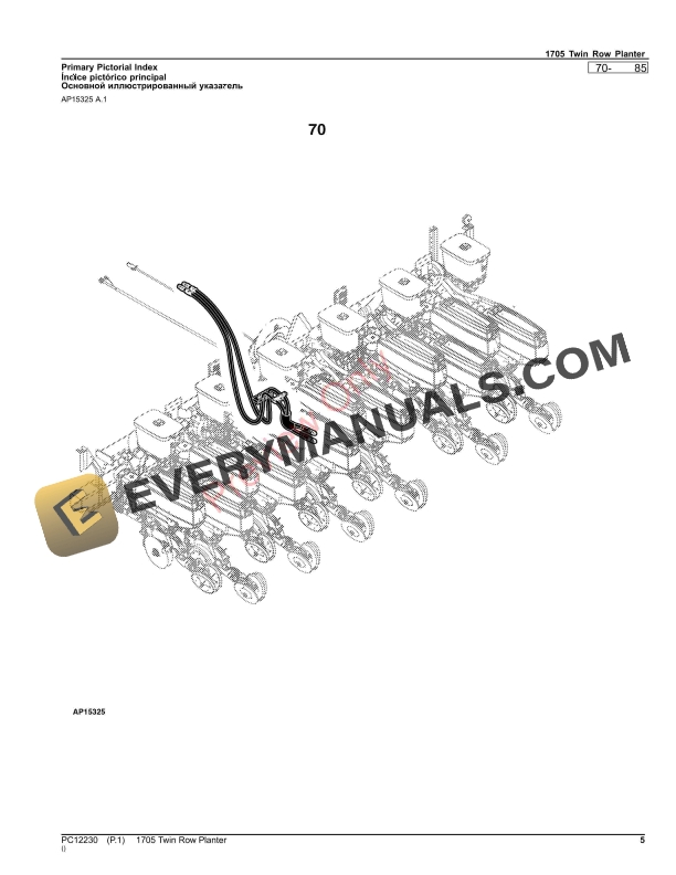 John Deere 1705 Twin Row Planter Parts Catalog PC12230 06OCT23-5