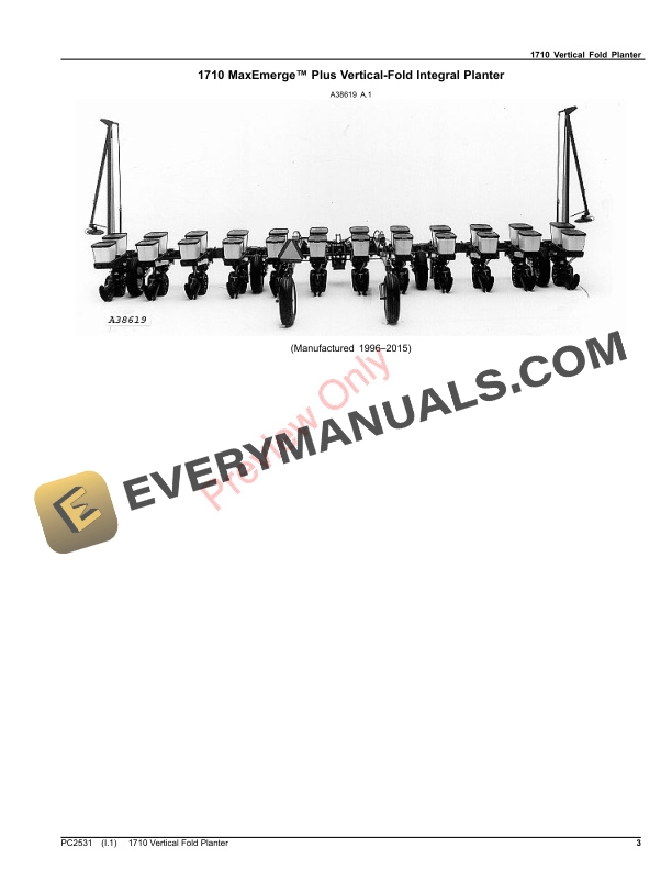 John Deere 1710 Vertical Fold Planter Parts Catalog PC2531 06OCT23-3