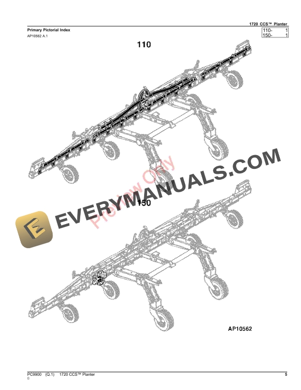 John Deere 1720 CCS Planter Parts Catalog PC9900 03OCT23-5