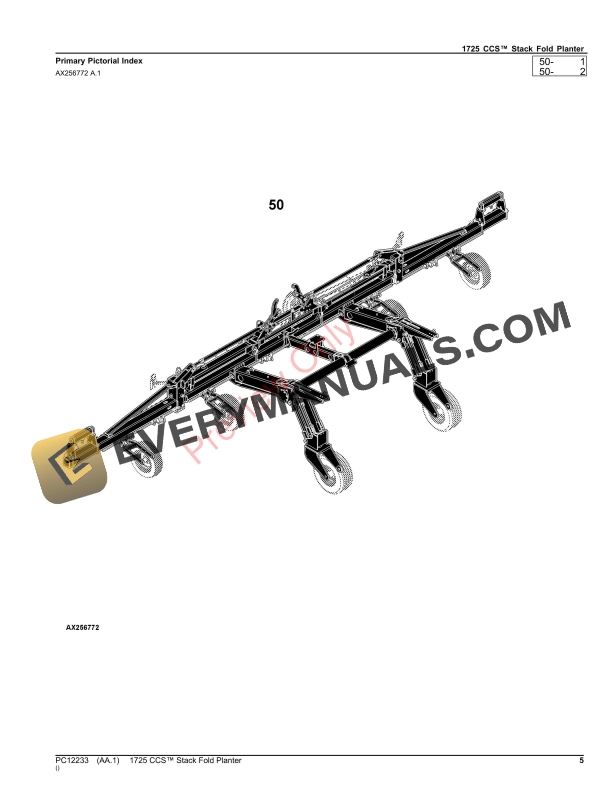 John Deere 1725 CCS Stack Fold Planter Parts Catalog PC12233 03OCT23-5