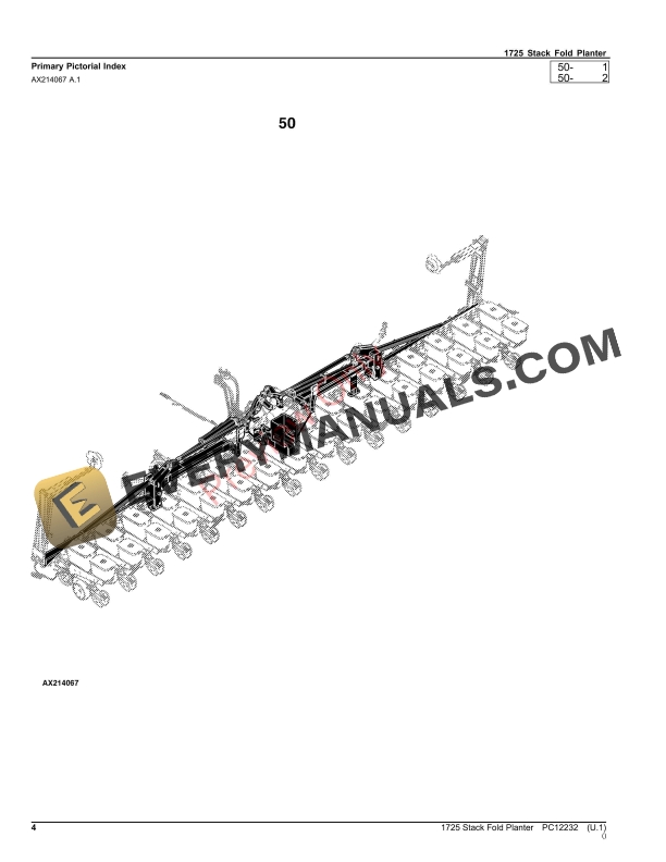 John Deere 1725 Stack Fold Planter Parts Catalog PC12232 16NOV23-4