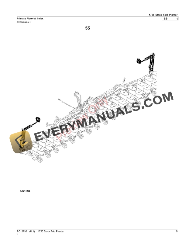 John Deere 1725 Stack Fold Planter Parts Catalog PC12232 16NOV23-5