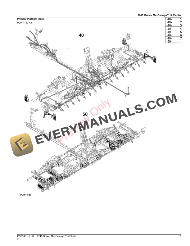 John Deere 1745 Drawn MaxEmerge 5 Planter Parts Catalog PC6146 27SEP19-3