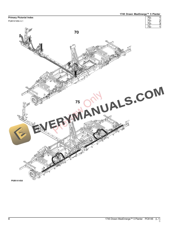 John Deere 1745 Drawn MaxEmerge 5 Planter Parts Catalog PC6146 27SEP19-4