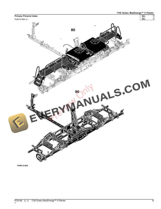 John Deere 1745 Drawn MaxEmerge 5 Planter Parts Catalog PC6146 27SEP19-5