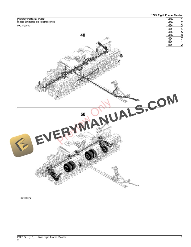 John Deere 1745 Rigid Frame Planter Parts Catalog PC6127 14SEP23-3