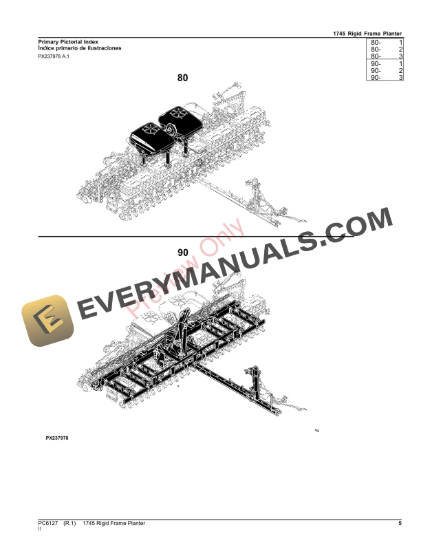 John Deere 1745 Rigid Frame Planter Parts Catalog PC6127 14SEP23-5