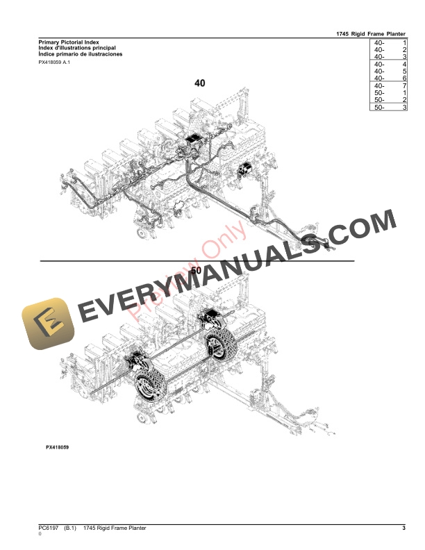 John Deere 1745 Rigid Frame Planter Parts Catalog PC6197 13MAR23-3