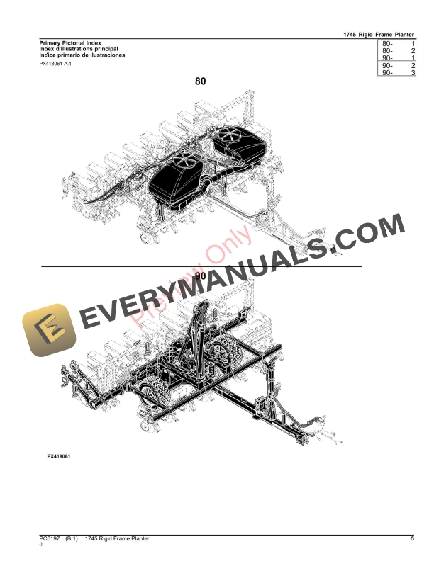 John Deere 1745 Rigid Frame Planter Parts Catalog PC6197 13MAR23-5
